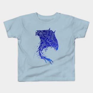 Blue Mandala Stingray Kids T-Shirt